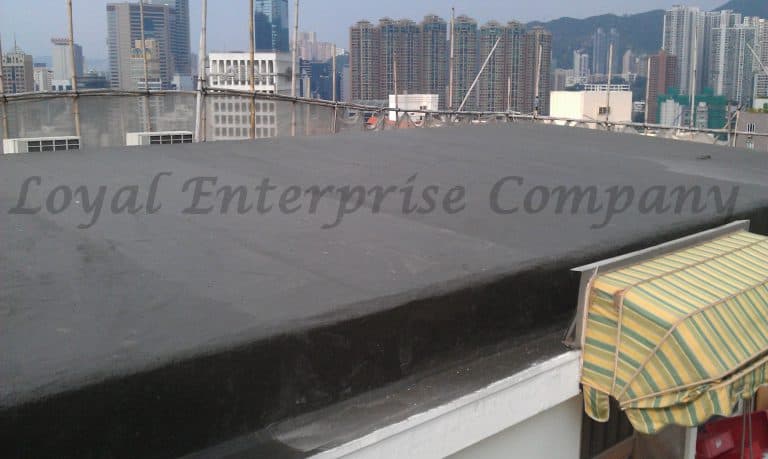 cement waterproof roofing membrane installed on city rooftop