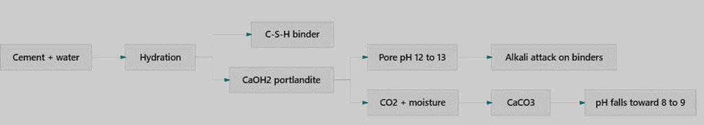 concrete hydration and carbonation
